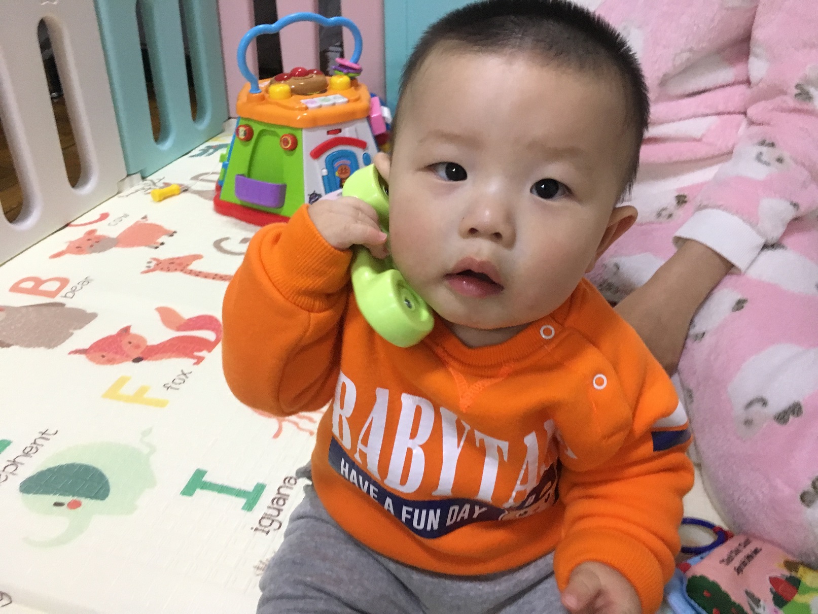 Lucas with his favourite phone!
