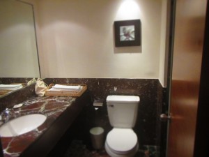 Toilet not bad. Marble floor. hehe!