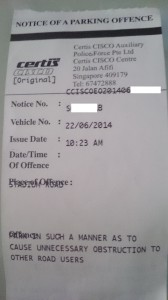 My first parking offence ticket!