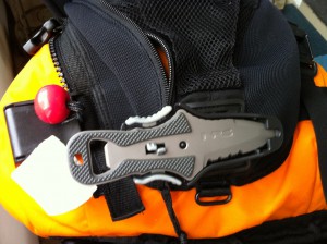 My NRS Titanium Co-Pilot Knife on PFD!