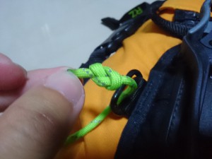 I tied a figure of eight as a stopper knot first.