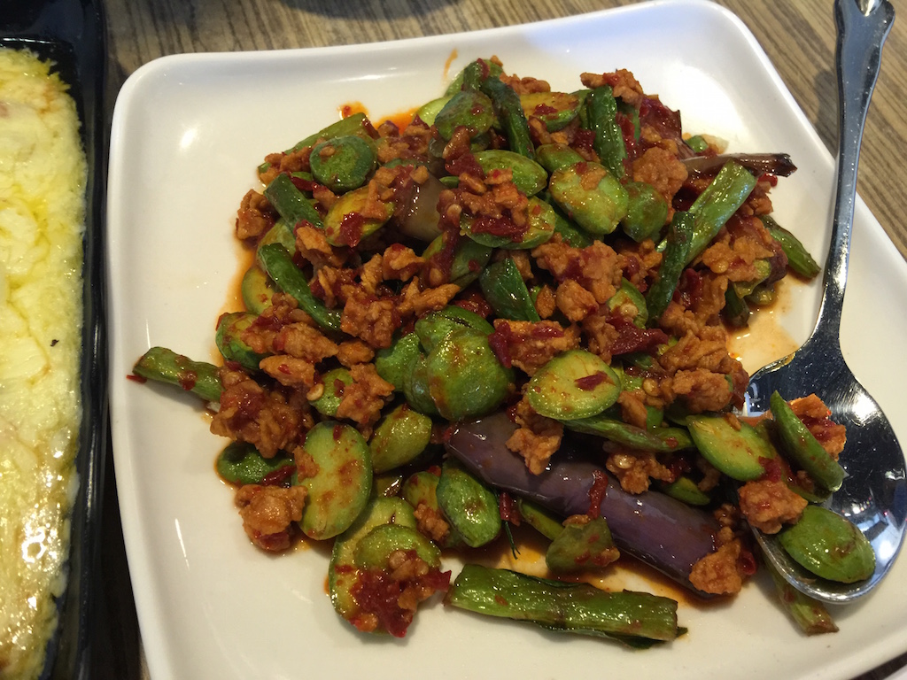 Beans with brinjal!
