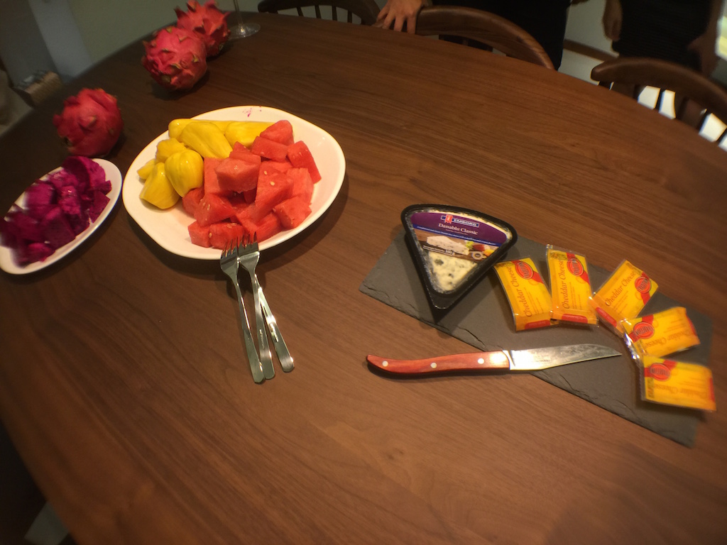 Healthy fruits and cheese!
