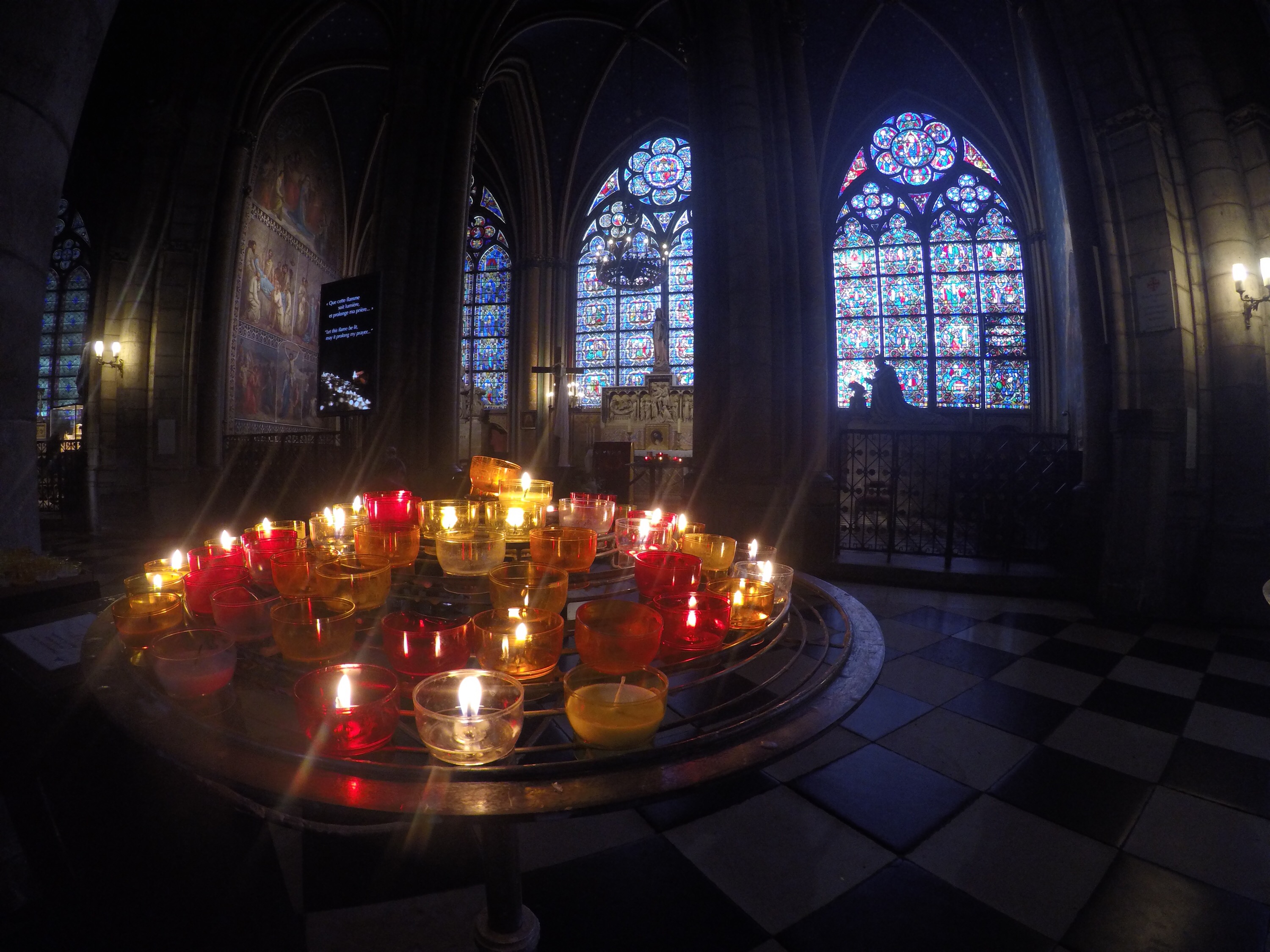 Vigil lights inside Notre Dame!!!