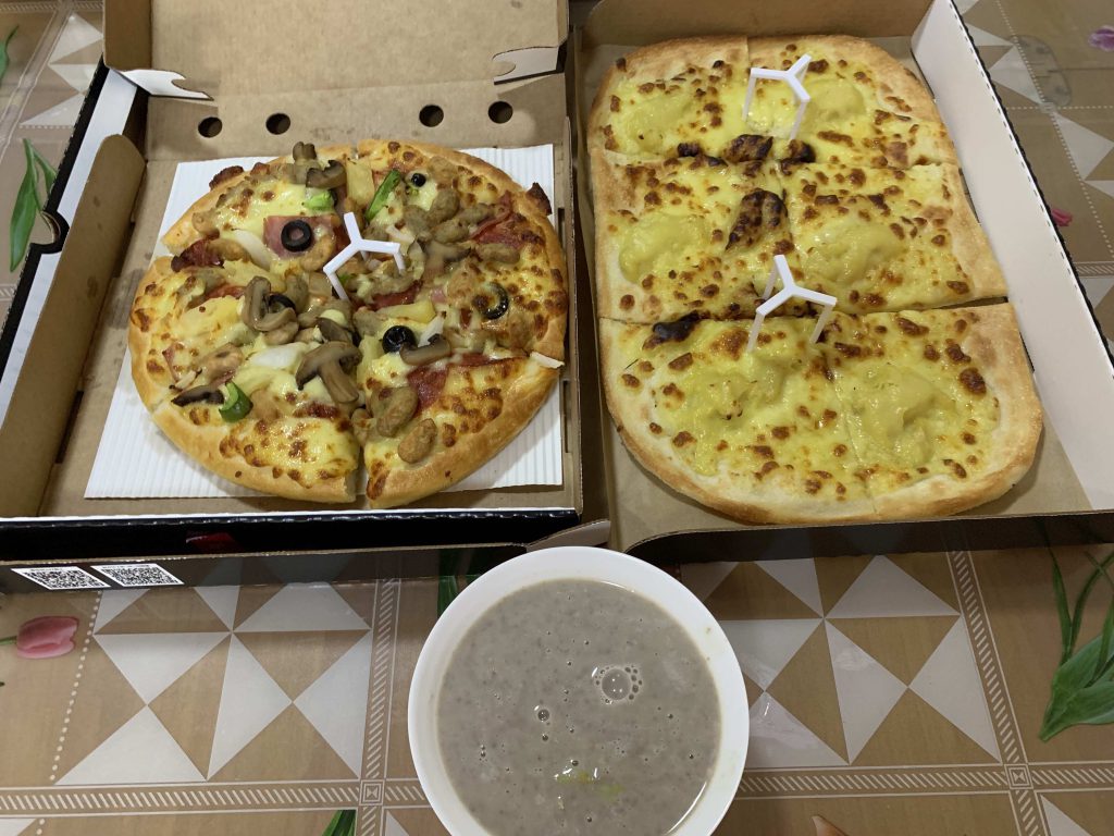 Seafood and Durian Pizza!