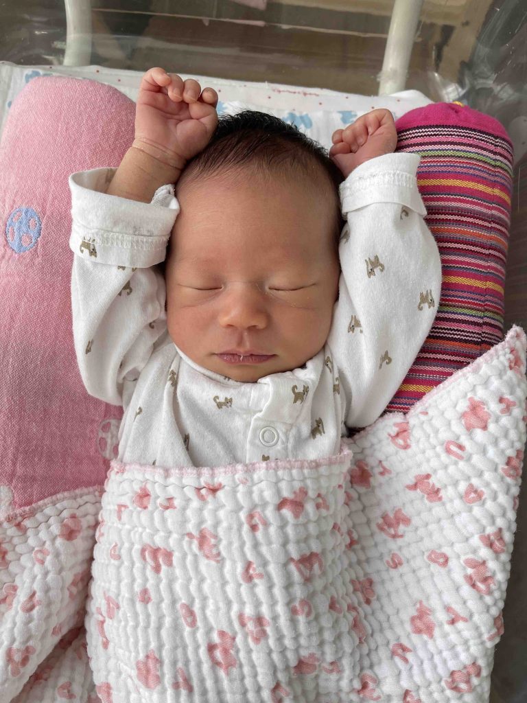 Sleeping with hands up!