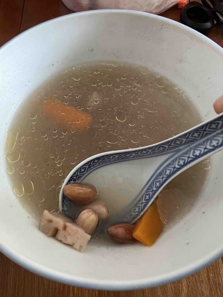 Mum made me drink some soup...