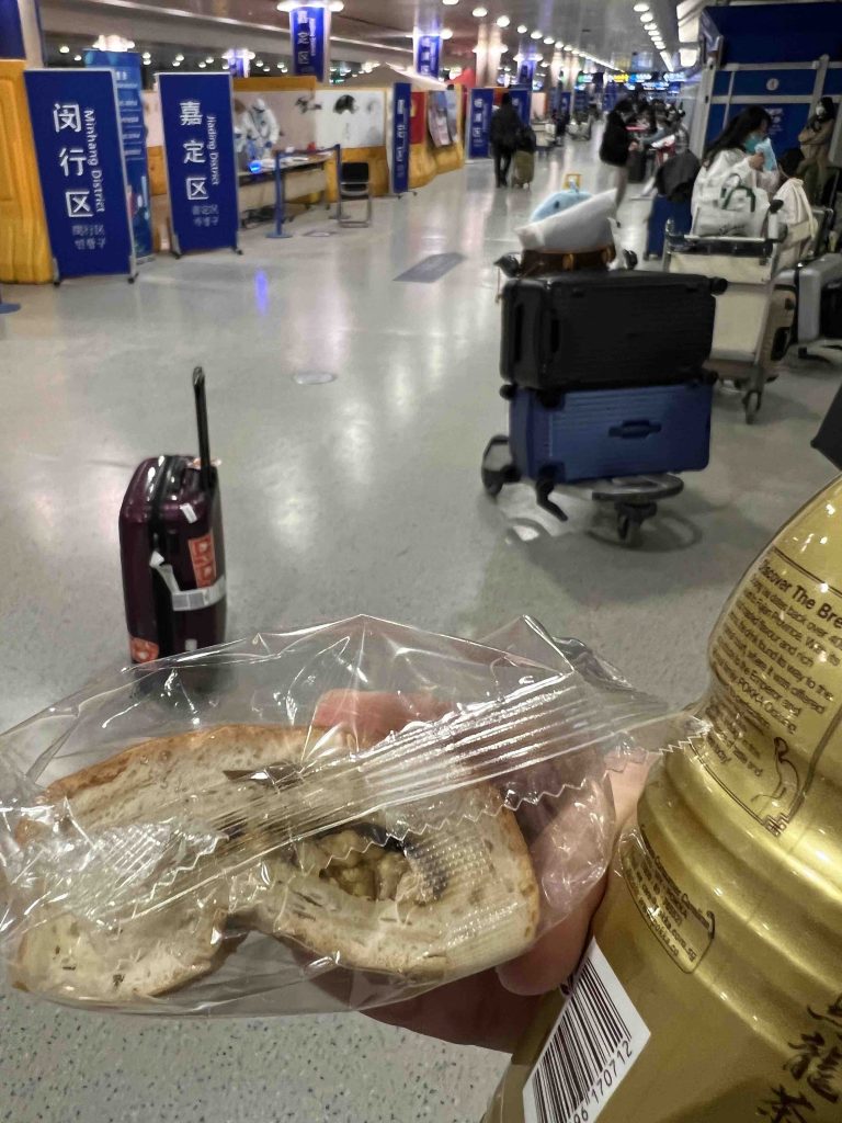Reached Shanghai, didn't take off mask, didn't eat, didn't pee in the plain. Only had the first bite at 11pm...