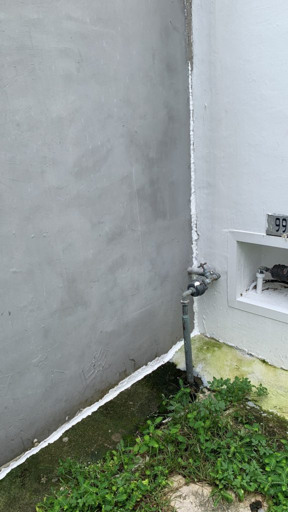 Waterproofing the wall corners!