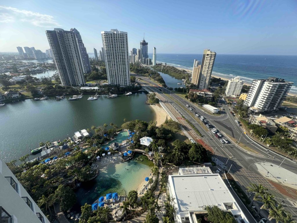 View from JW Marriot is not bad! I like their snorkelling pool where kid can check out the fish in 4m depth!