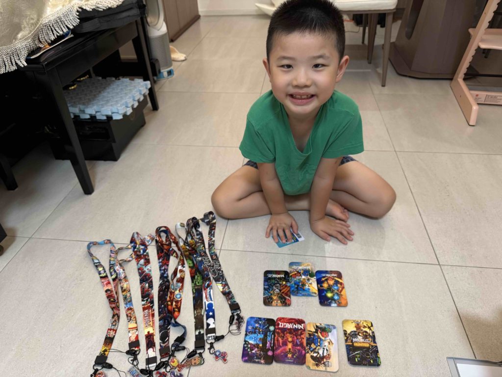 Happy to get his ninjago pass holder!