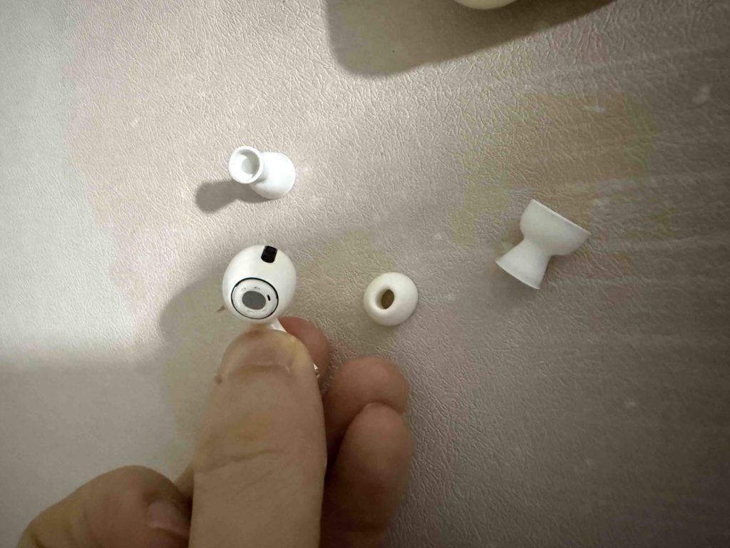 Learning to switch the airpod pro earbud tips.