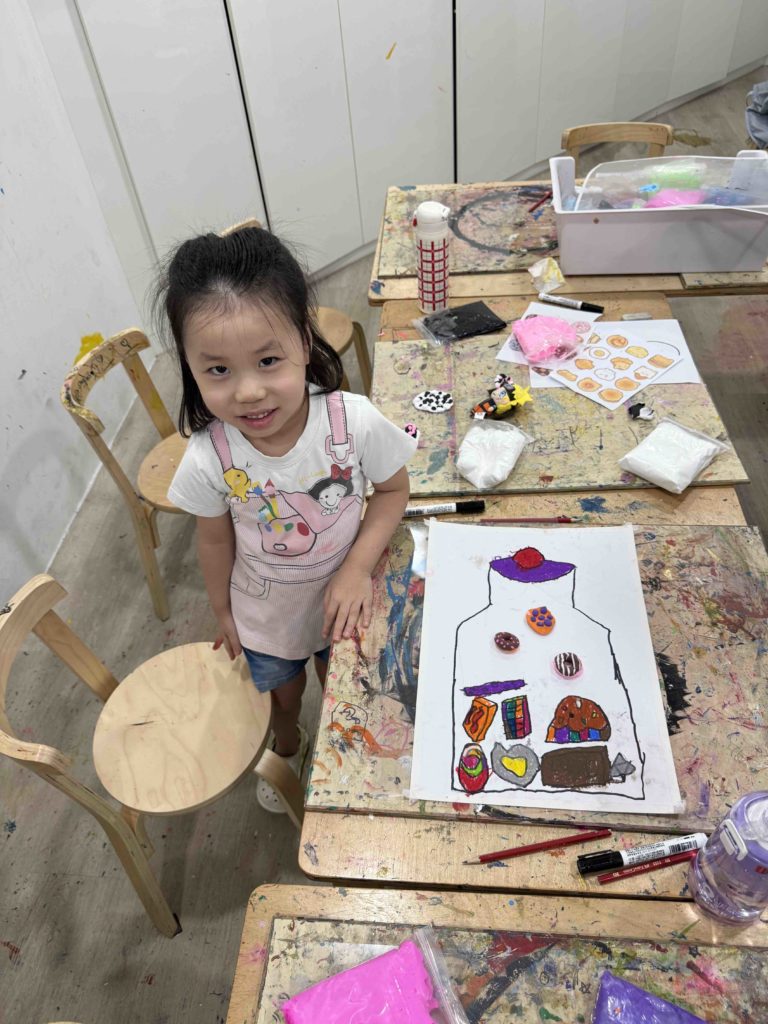 First time incomplete artwork after lesson...