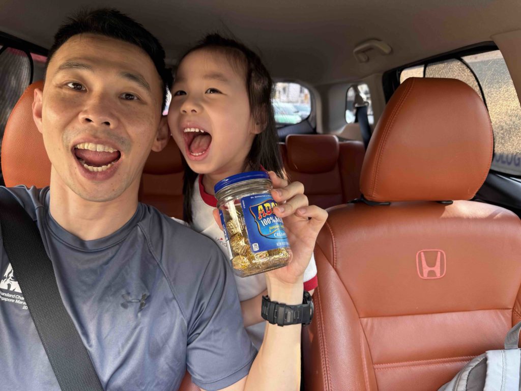 Her new favourite: mini peanut buttercups!