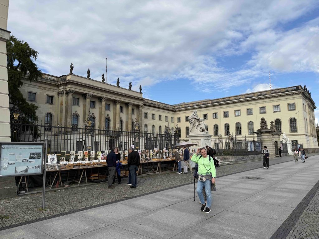 University and stall selling outside!