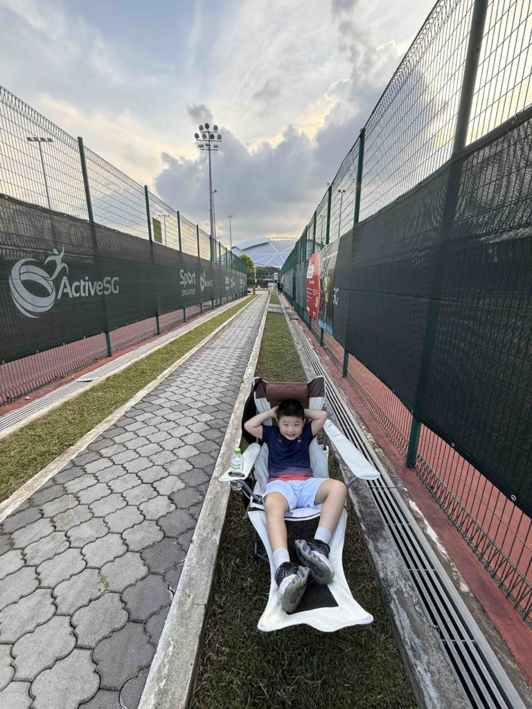 Short tennis lesson due to thunderstorm...