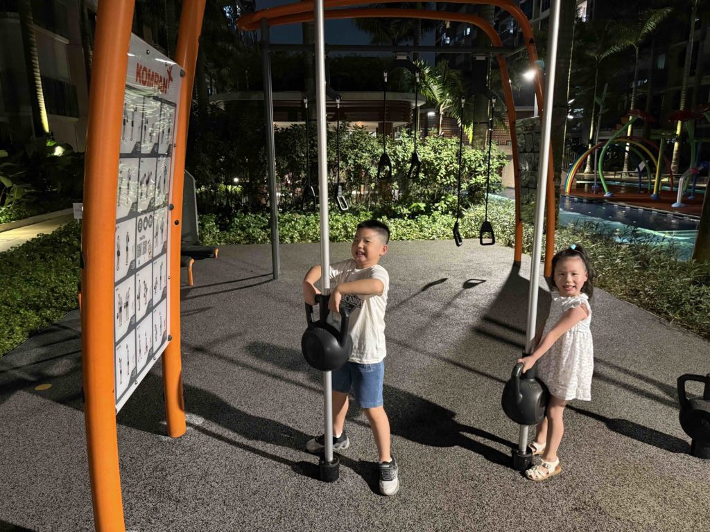 Playing the playground at gathering.