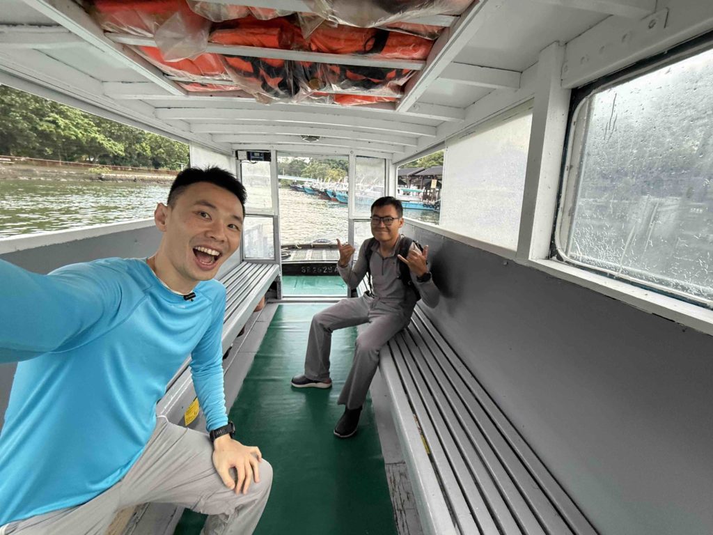 On the bumboat after ICA clearance!