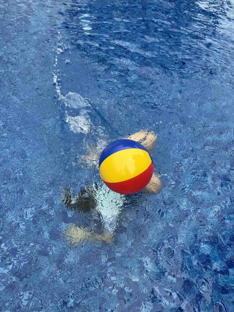 Handstand with leg holding the ball...