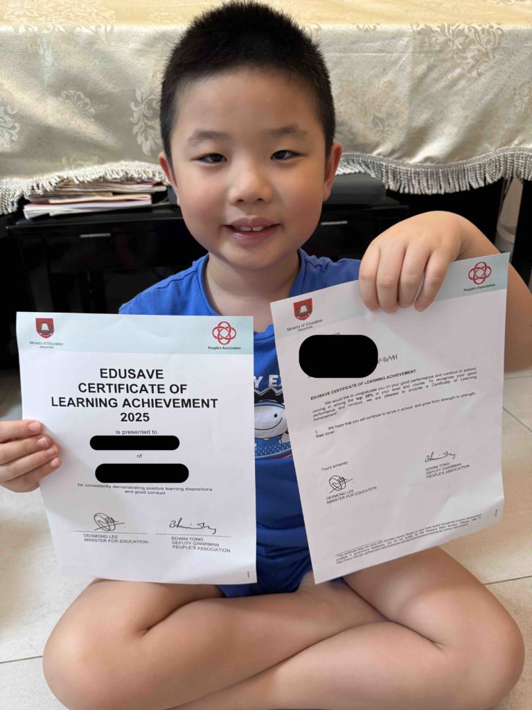 Hopefully he continues to improve at school...