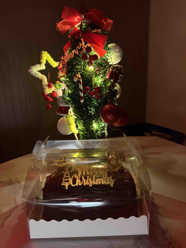 Thanks Travis for the Christmas Log Cake!