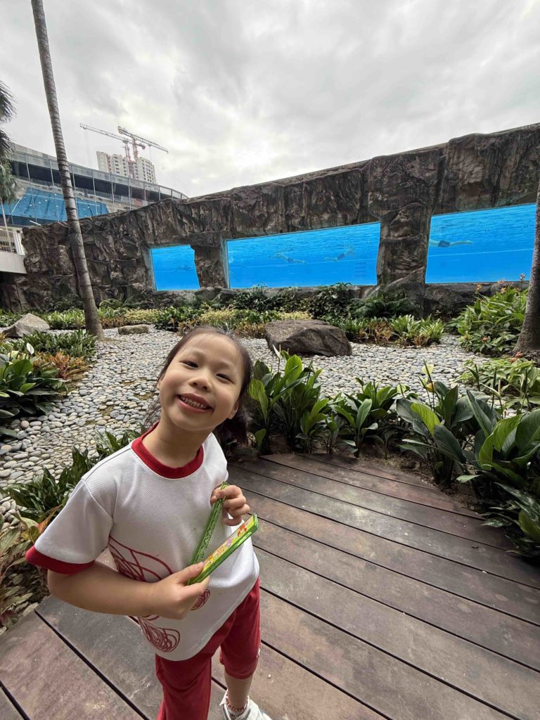 At the swimming pool!