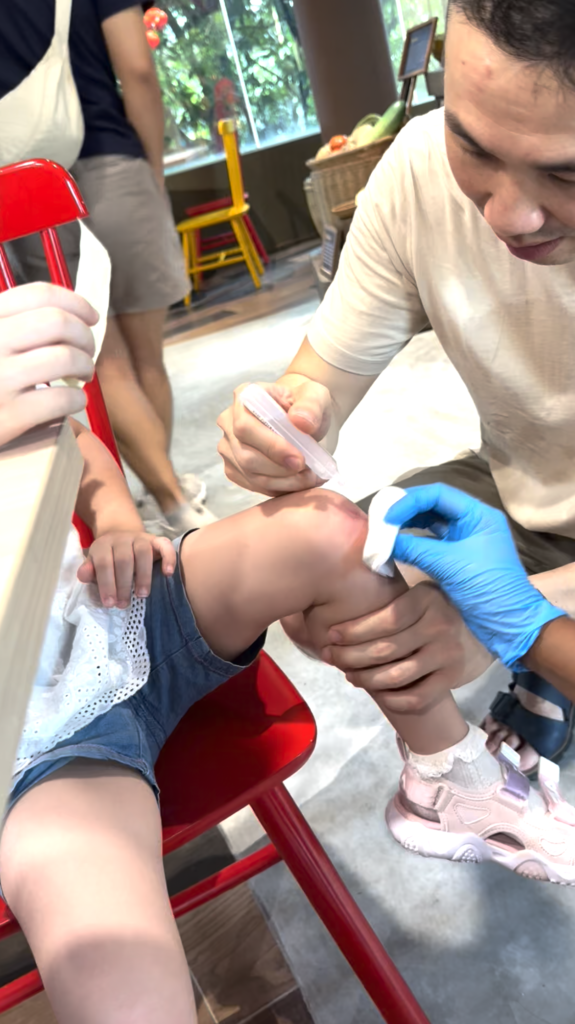 Kid had a fall at the zoo...