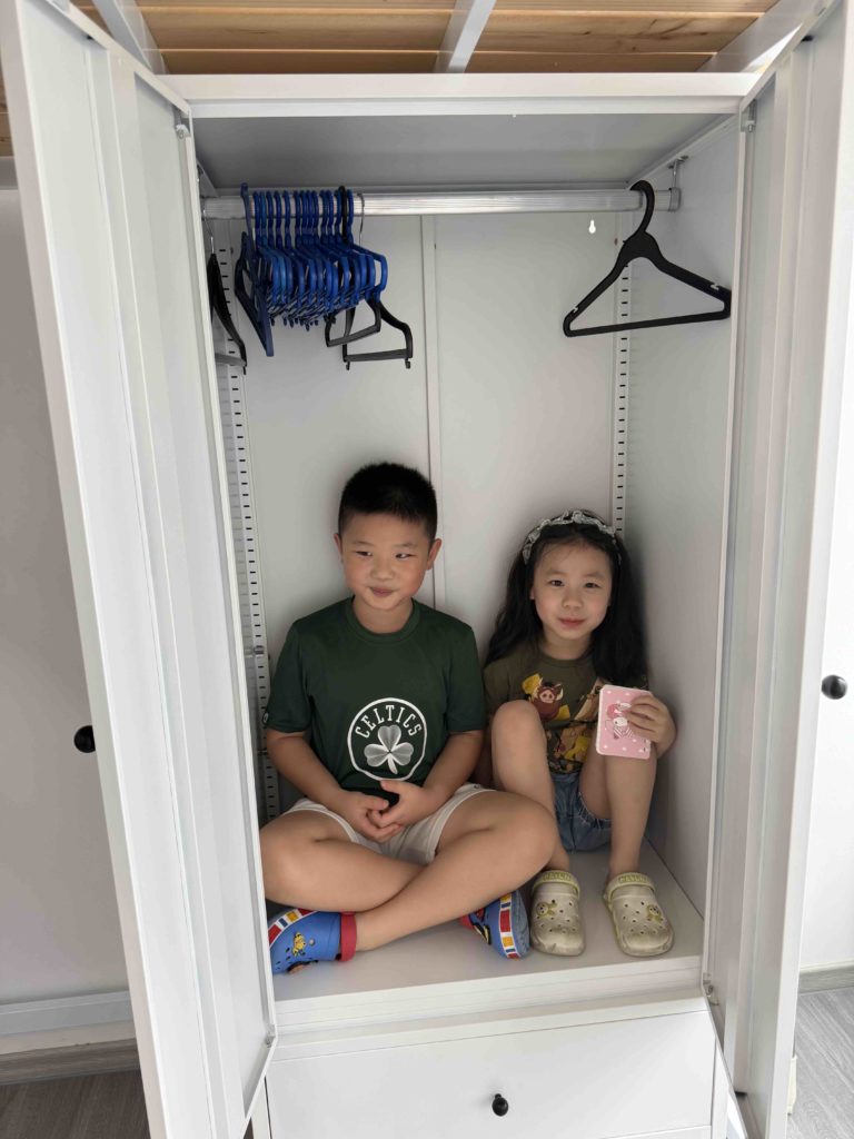 Hide in cupboard!