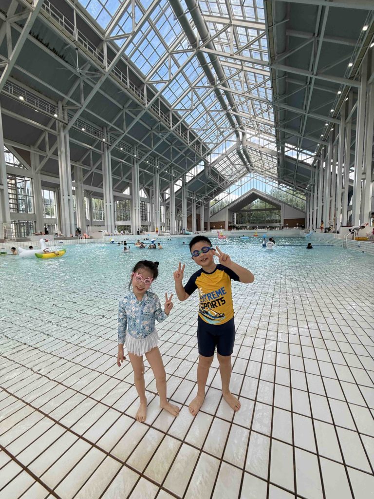 Taking a dip at the wave pool!