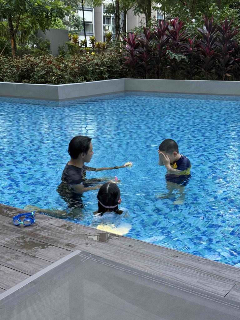 Going into the water without goggles!