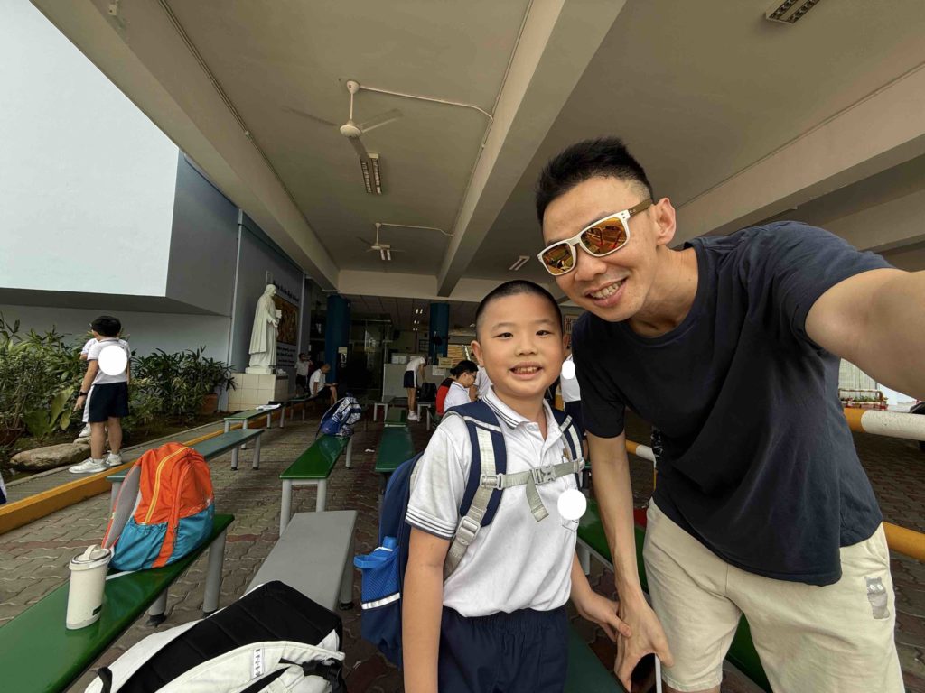 Picking up kid after training!