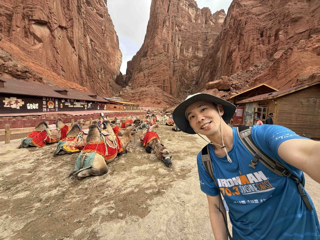 Posing with the camels in the valley!