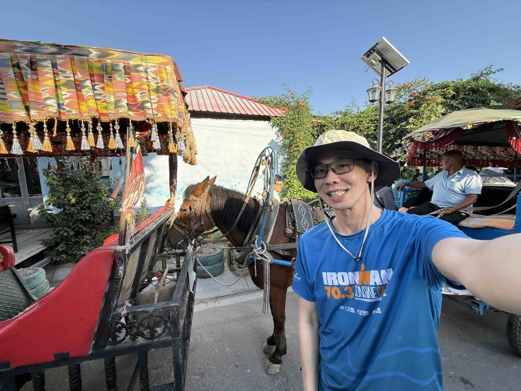 Riding the horse carriage!