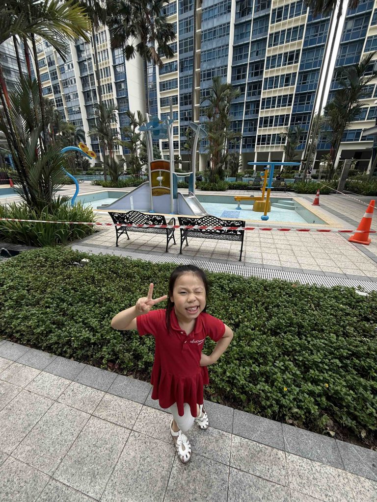 Waiting for the new water playground to be ready!