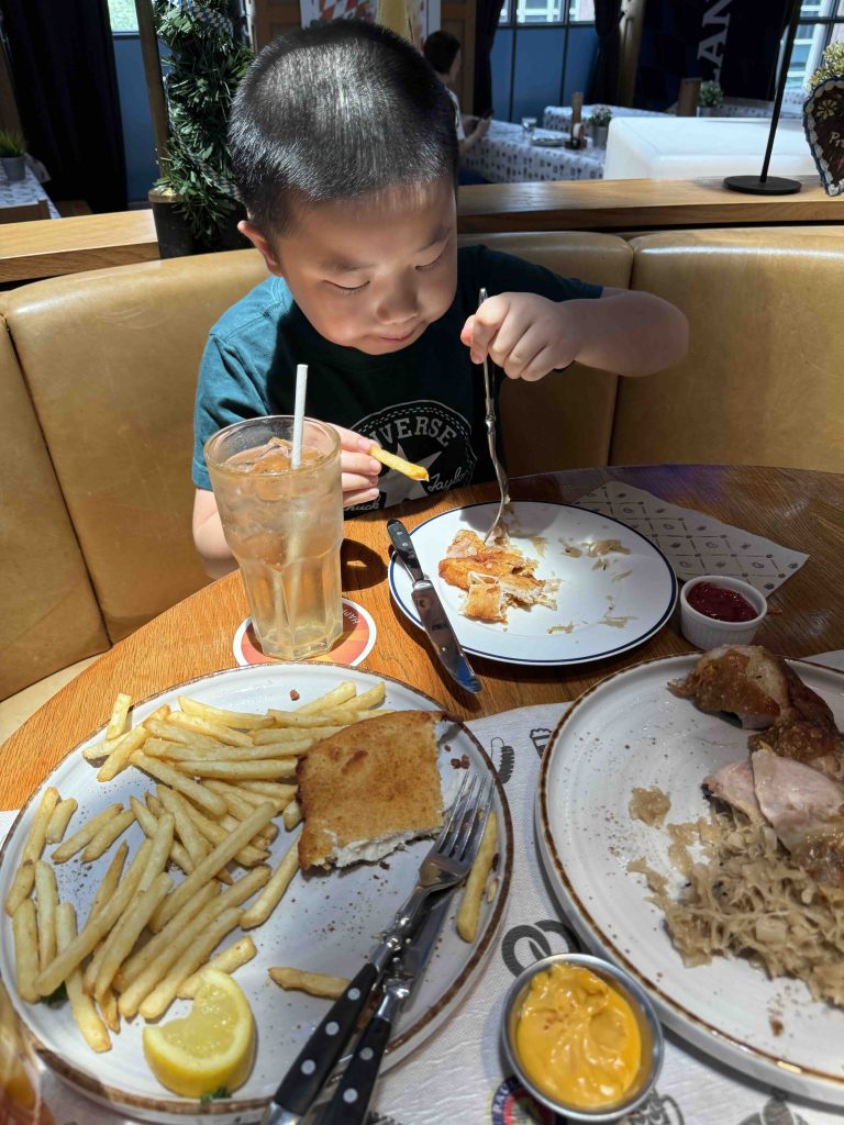 Wow he really enjoyed the meal...